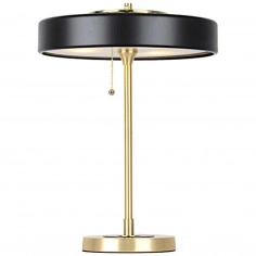 LAMPA stołowa CG2000 BK COPEL klasyczna LAMPKA biurkowa stojąca okrągła Art Deco gabinetowa złota czarna