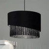Materiałowa lampa wisząca Fonte ABR-LWAF-E27 Abruzzo aksamit czarny