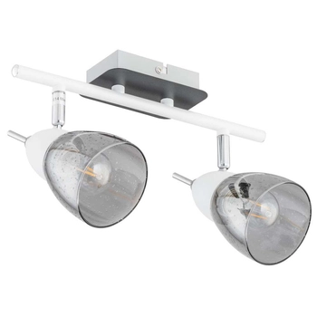 Loftowa LAMPA sufitowa KET1528 regulowana OPRAWA szklane reflektorki efekt deszczu przydymione białe czarne srebrne
