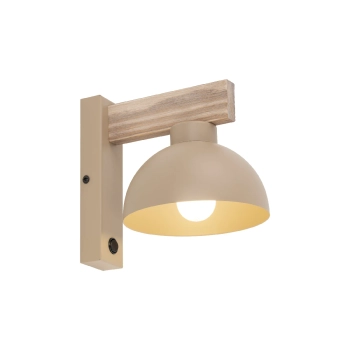 Skandynawska nocna lampa Oslo Sabia 11009 drewniana brązowy