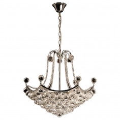 Kryształowa LAMPA wisząca VEN W-12060/9 glamour OPRAWA zwis kule balls przezroczyste