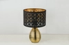 Abażurowa lampa stołowa Mirauea 21616 ażur czarny złoty