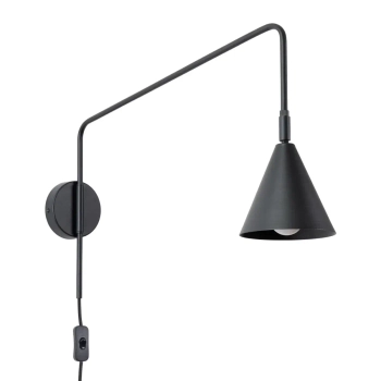Lampa ścienna na wysięgniku NOX SL.1697 z wtyczką regulowana czarna