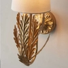 Tkaninowa lampa ścienna Delphine 95040 Endon liście złota biała