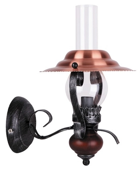 Ścienna lampa  ENNA 7868 Rabalux latarnia naftowa miedziana czarna przezroczysty