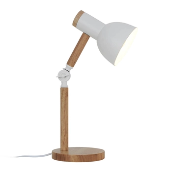Regulowana lampka biurkowa Balbo T22004B-WH Zumaline biały drewniany