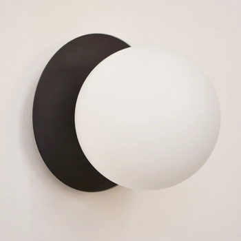 Loftowa LAMPA ścienna CAPE TOWN W01834BK Cosmolight szklany kinkiet do sypialni kula ball czarna